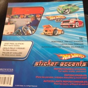 Sticker accents Hot Wheels 16 new removable precut peel & stick Brewster